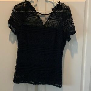 Laundry By Shelli Segal Elegant Black Lace Top